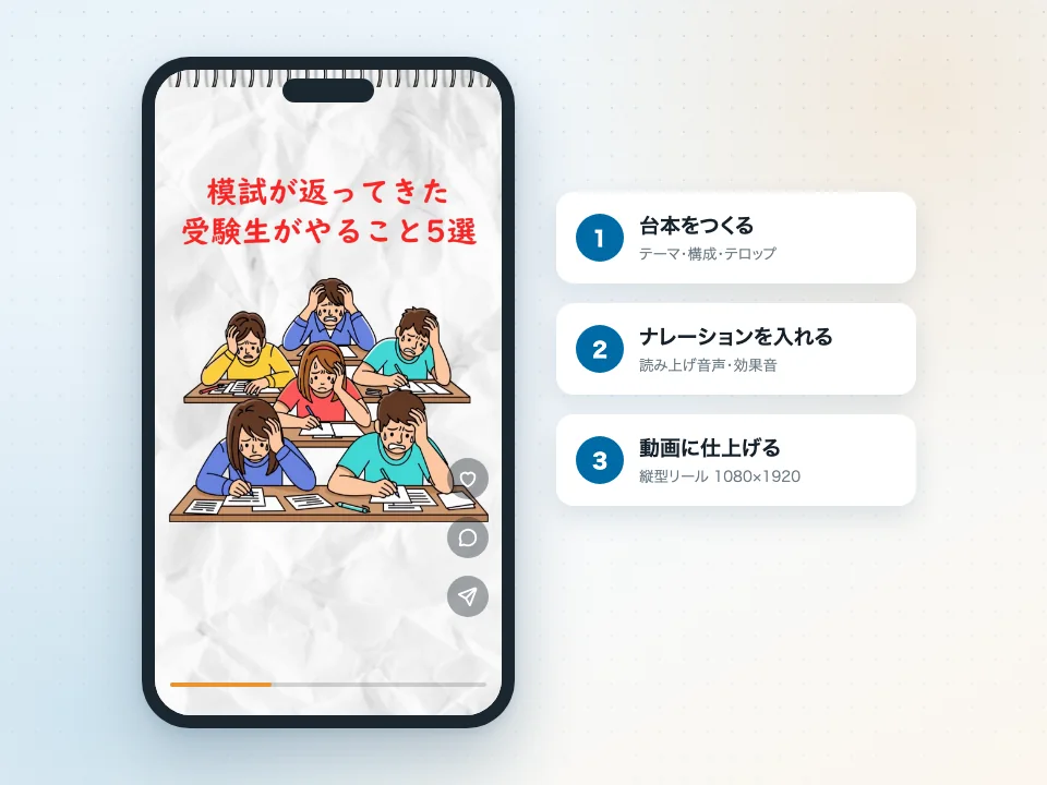 AIで台本・ナレーションから作ったインスタのリール動画